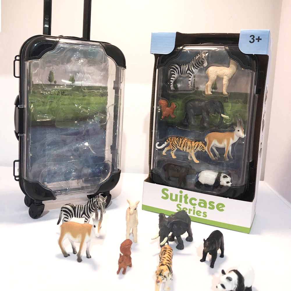 Boneosaurus model wild transparent small suitcase boxed simulation animal square round gift box Boneosaurus