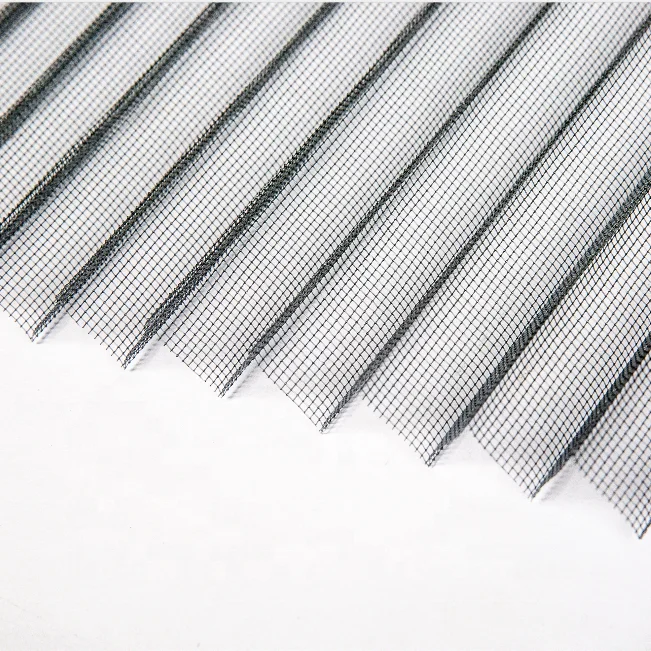 Wholesale Waterproof Fireproof Pleated Mesh Folding Net Polyester Retractable Plisse Insect Window Screen