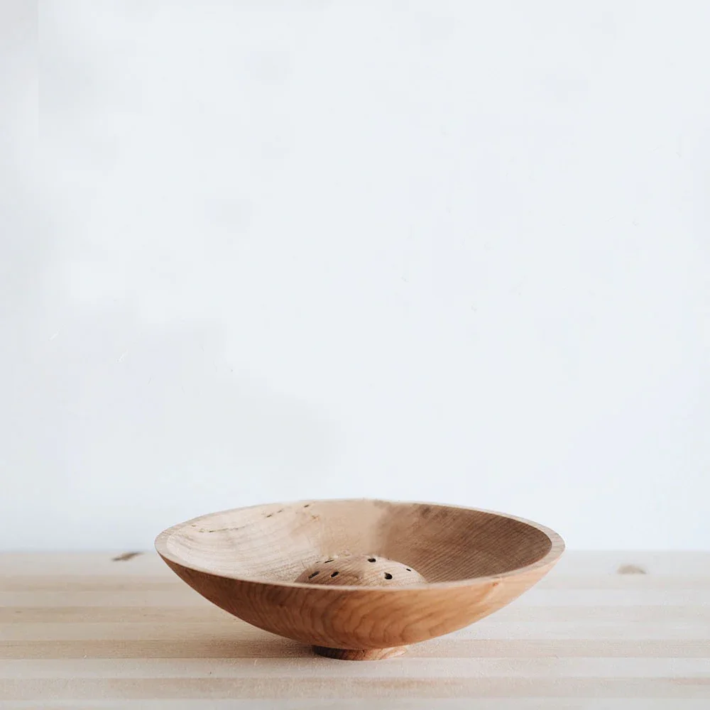 Wood Dried Flower Bowl Wooden Flower Frog Ikebana Bowl