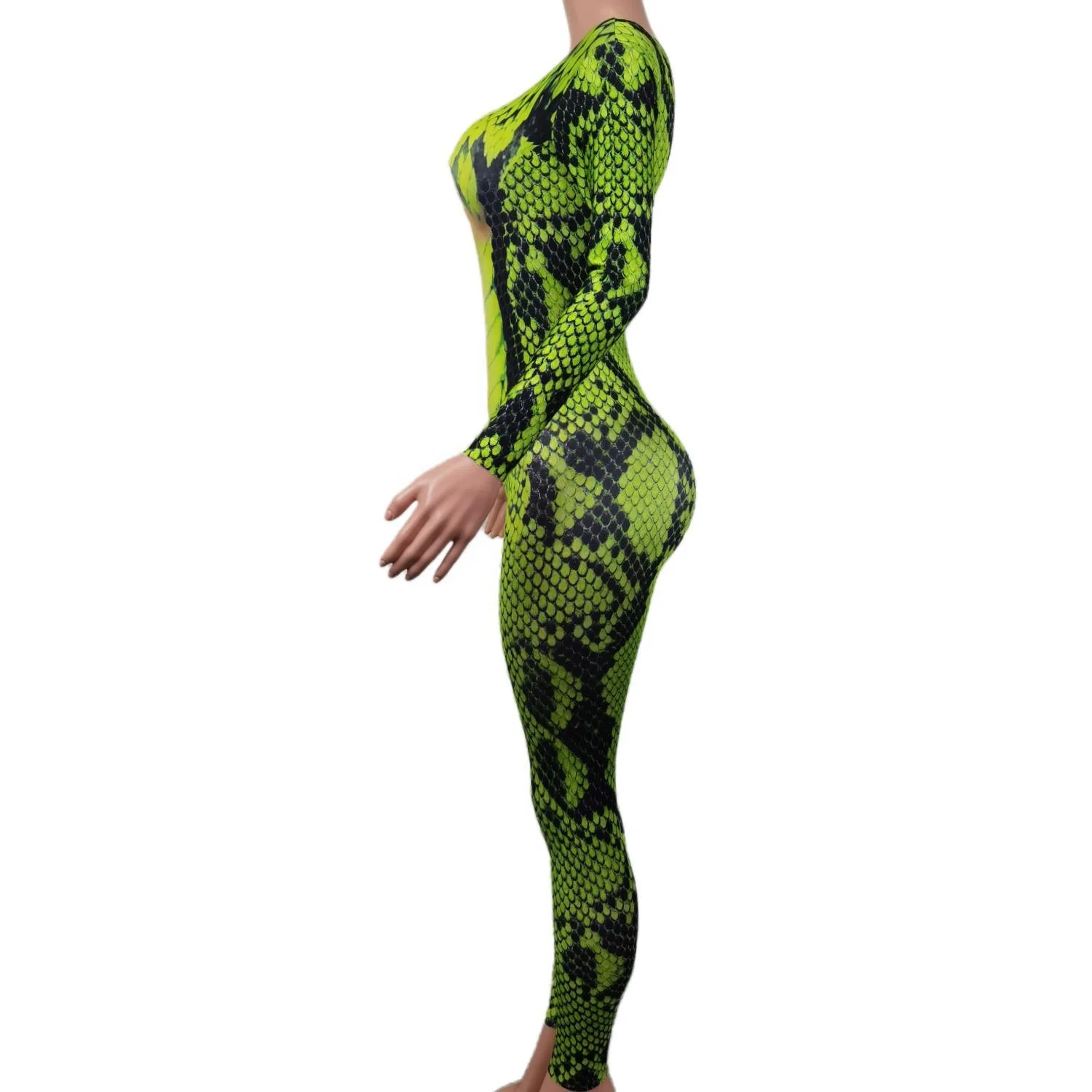 Sexy Snake Print Cosplay Costumes Ladies Rompers Showgirl Leotard Night Club One Piece Bodysuit Women Stage Performance Jumpsuit