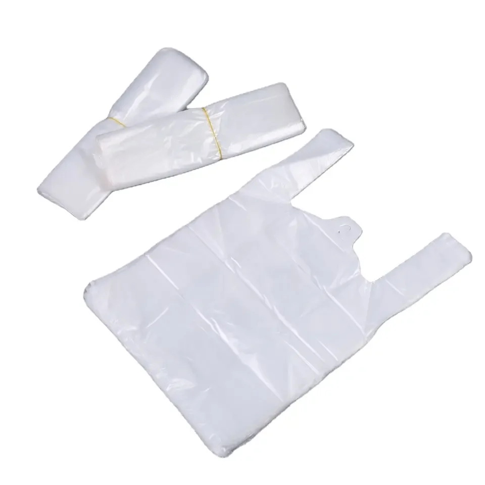 Custom Logo Printed Packaging Bags Agricultural Harvesting Packing T-Shirt Vest Bag Reusable Plastic Package