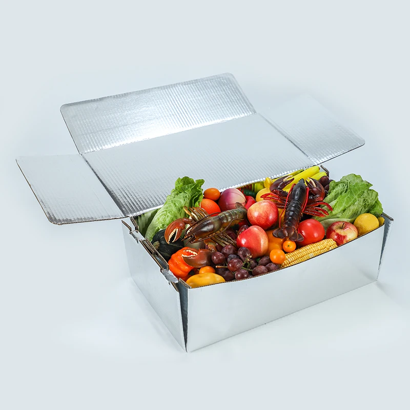 Aluminum Foil Cardboard Chill Insulated Box and Insulation Carton Box Liner for Keep Food Fresh