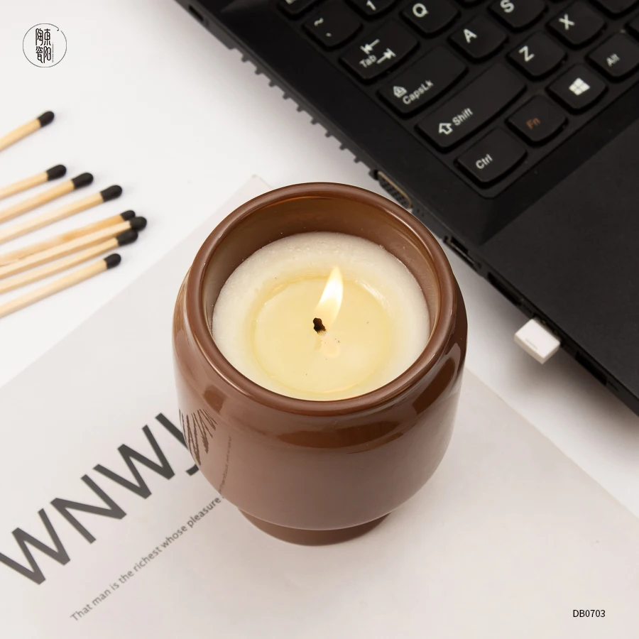 Nordoc retro vintage porcelain cnalde container ceramic unique candle jars wholesale
