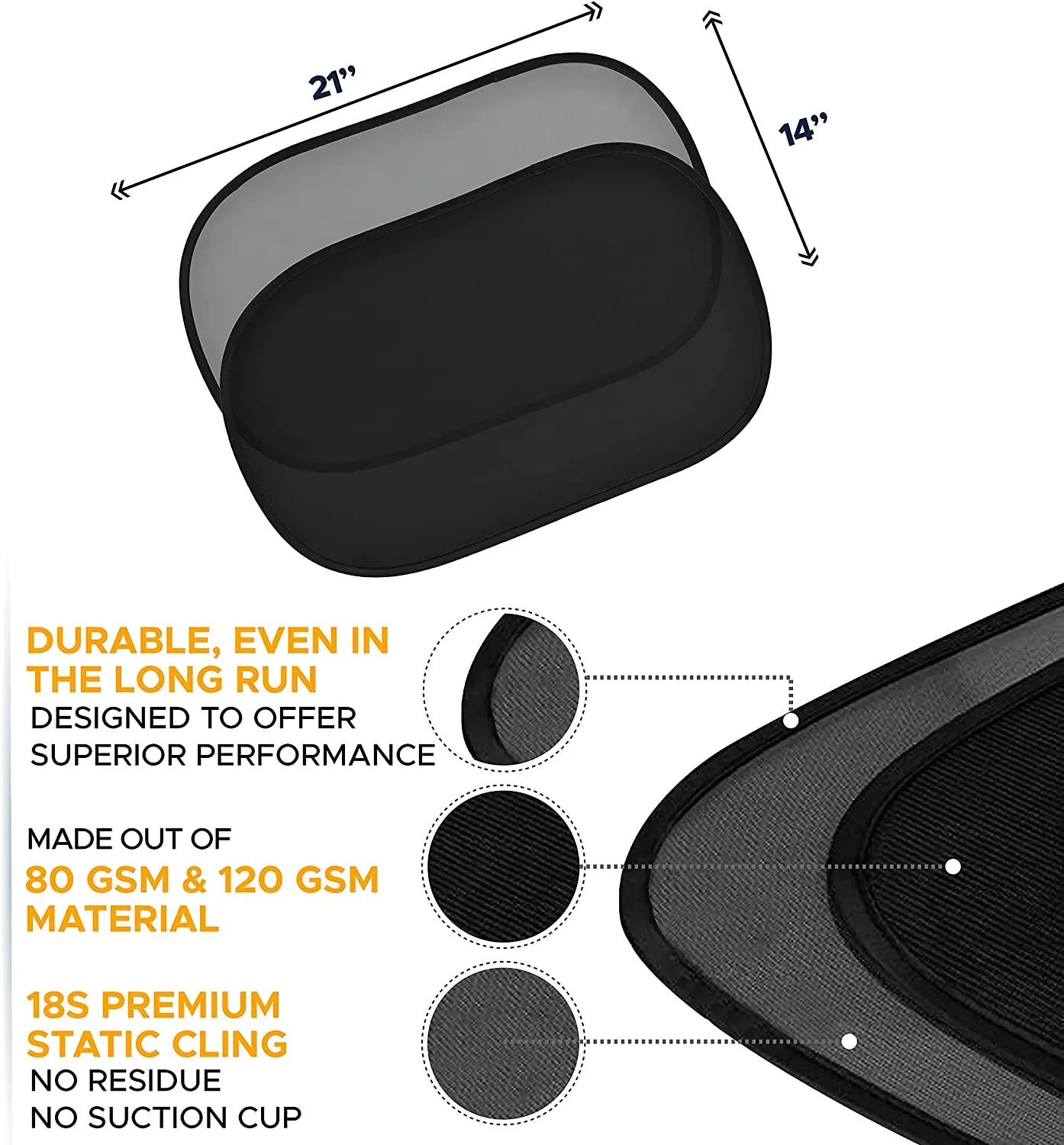 Foldable Universal Car Side Window Clings Sun Shade Baby Protector Auto Window Sunshade