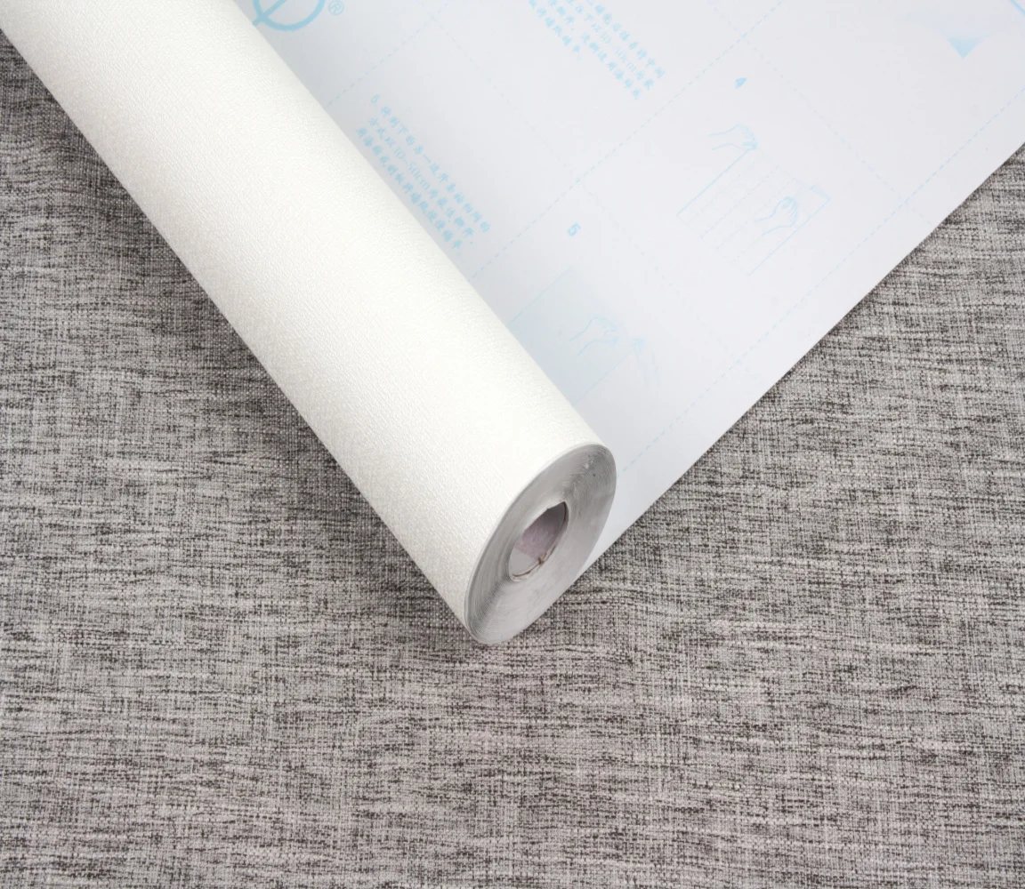 Jinyi Y62601 White Cream Plain Color Textured Deep Embossed Simple Classic Peel and Stick Adhesive Wallpaper