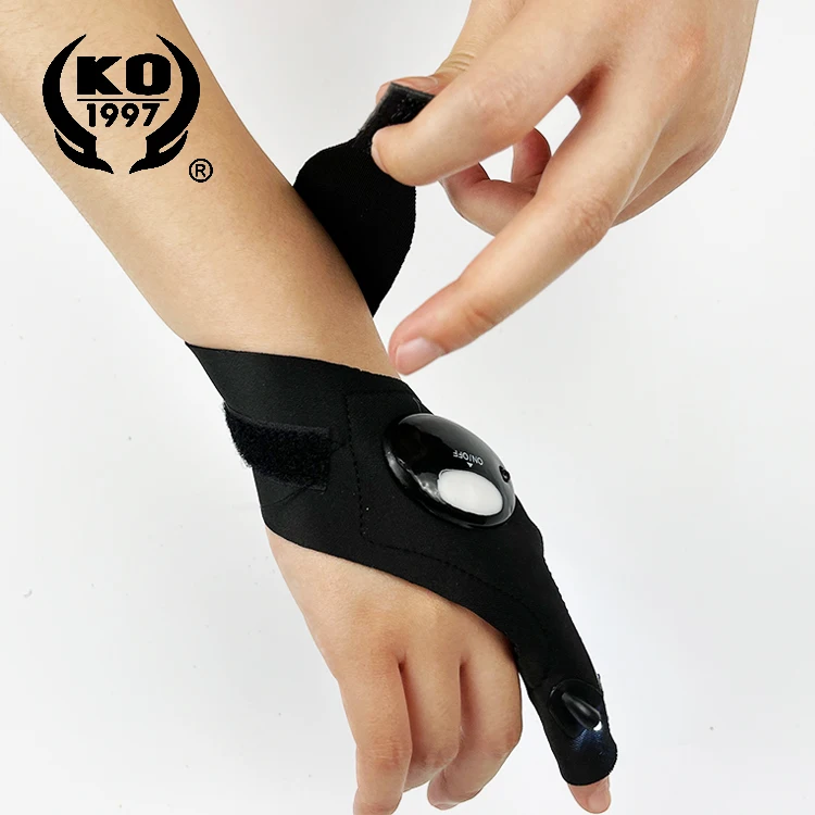 
Fingerless left gloves LED light flashlight night outdoor sporting camping electric fishing gloves 