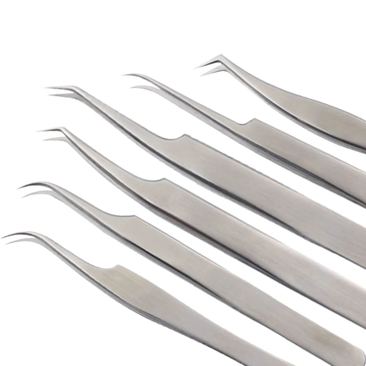 Wholesale Creative Beauty Tools Grafting Eyelash Forceps Tweezers With Flat Head