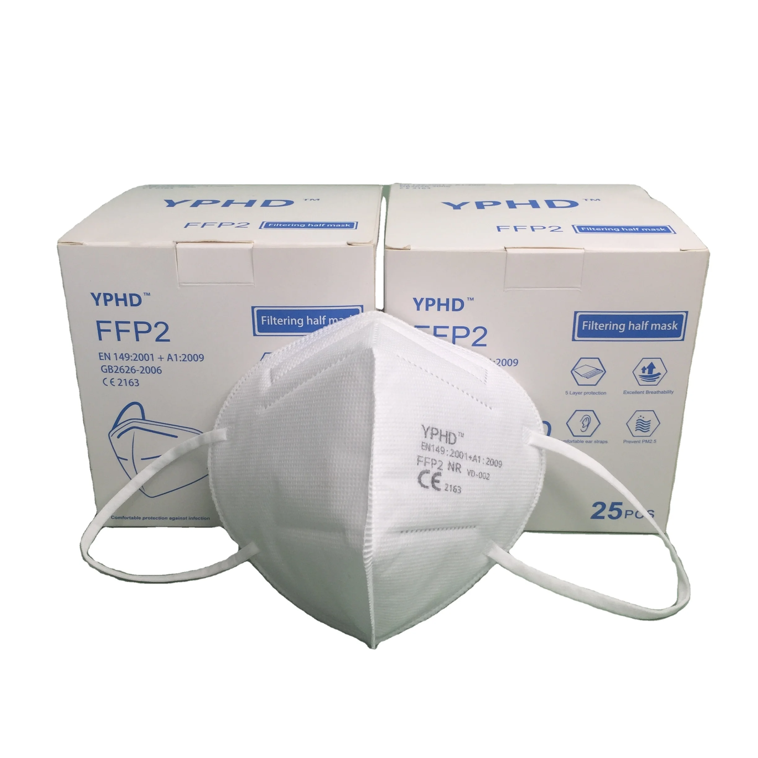 ffp2 atemschutzmask YPHD FFP2 face mask conform to European standard CE certificate EN 149 disposable mask