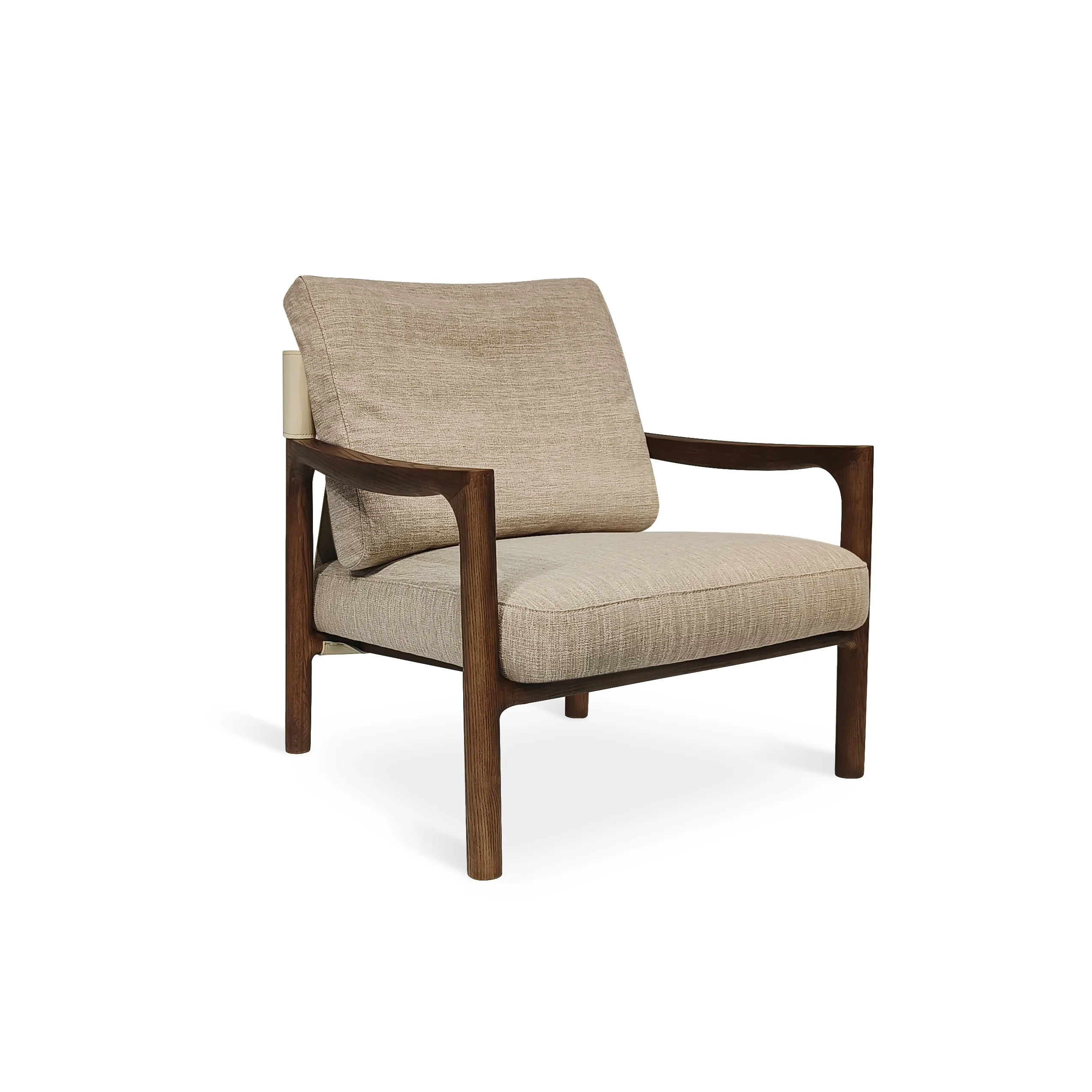 Modern Furniture Armchair Saddle Microfiber Leather Fabric Wooden Lounge Accent Chair Living Room Leisure Sofa Chairs