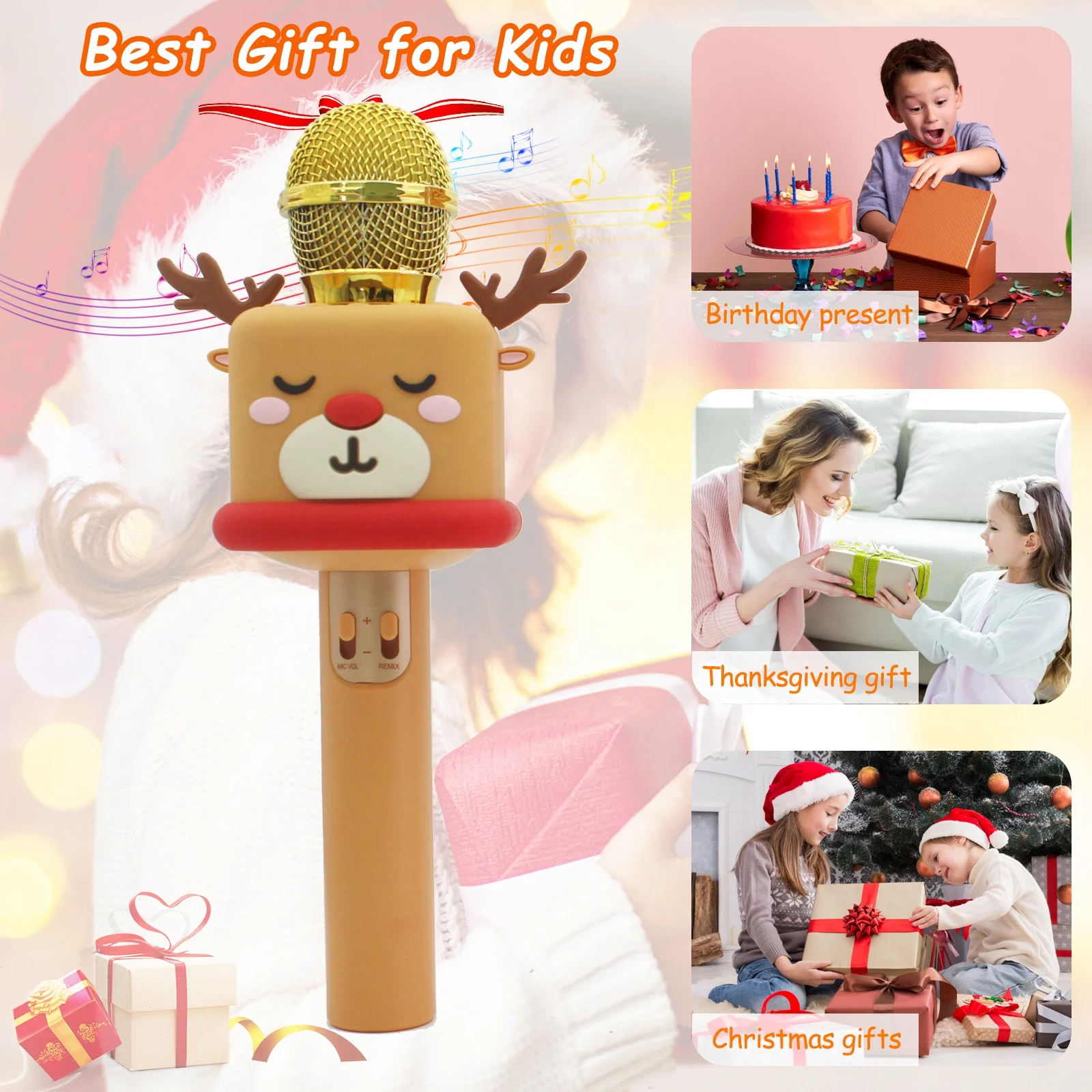 Factory Mini Portable Wireless Karaoke Microphone Handheld Condenser Karaoke Singing Speaker Mic Music Player As Gift For Kids