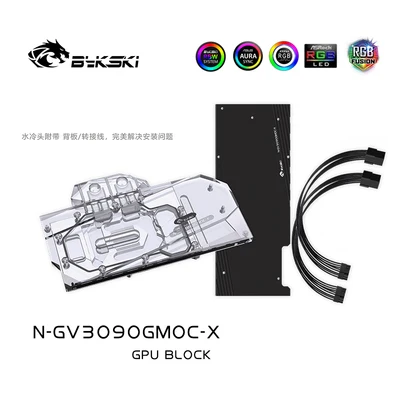  Bykski GPU воды блок для Gigabyte 3080 3090 GAMING OC ПК графическая карта с водяным охлаждением охладитель 5V /12V RGB N-GV3090GMOC-X