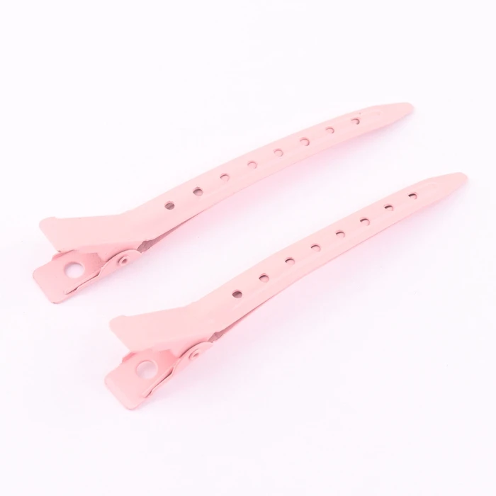 Модная металлическая заколка-крокодил розового цвета с отверстиями для волос, аксессуары для волос, Оптовая продажа