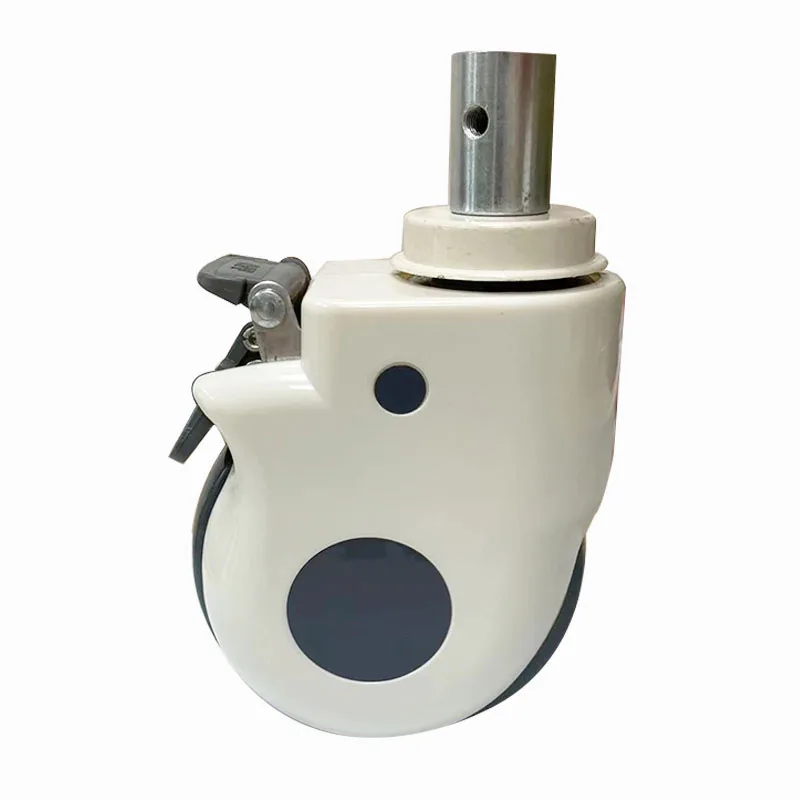 Premium Quality 3/4/5 inch Thread Stem Medical Caster wheel With Brake Covered Quiet Wheel