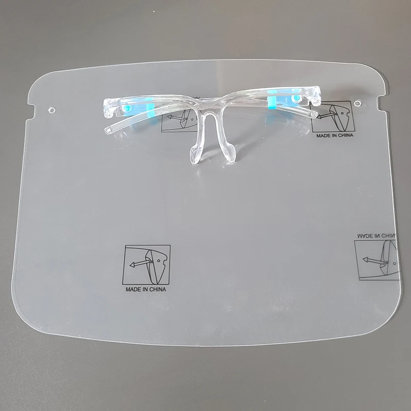 2021 Clear glasses face shieldmask for adult transparentReusable Protective Visor Plastic polycarbonate Face Shield Glasses