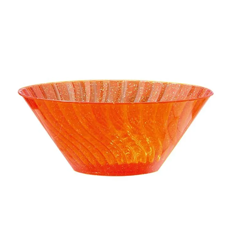 Customization Logo Color 3400ml Unbreakable Resin Ps Acrylic Plastic Striped Fruit Salad Bowl For Hotel Meals Home Living Room