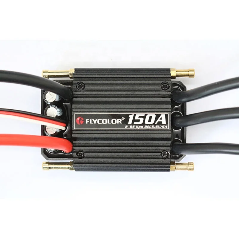Водонепроницаемый Бесщеточный Регулятор Скорости Flycolor 150A ESC 2-6S Lipo с BEC 5,5 В/5A система водяного охлаждения для радиоуправляемой лодки