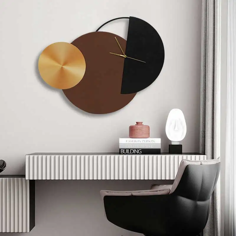 JZ Custom Handmade 3D Nordic Art Clock Mixed Medai Mute Wall Clocks Large Home Decorative