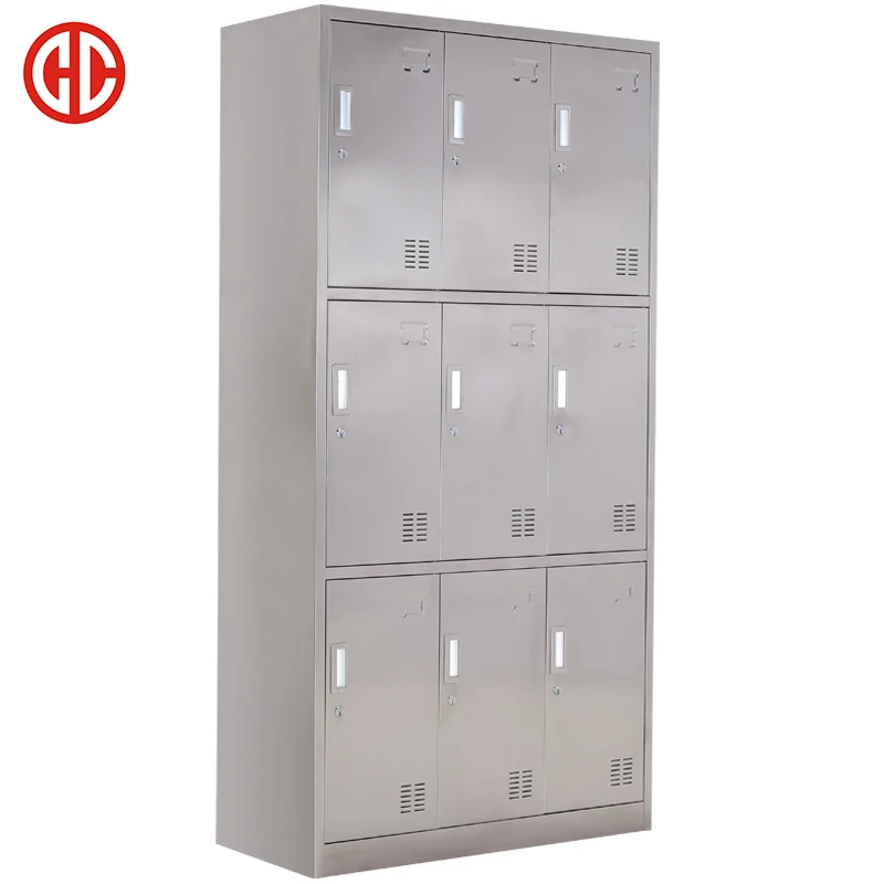 OEM Custom Stainless Steel Sheet 9 Door Metal Cabinet stainless steel hospital furniture locker