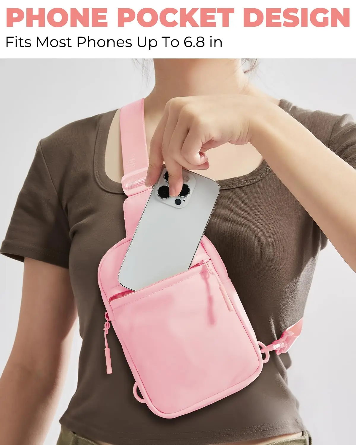Trendy Mini Crossbody Sling Bag with Extended Strap Lightweight Chest Bag for Women and Men for Outdoor Use Messenger Style