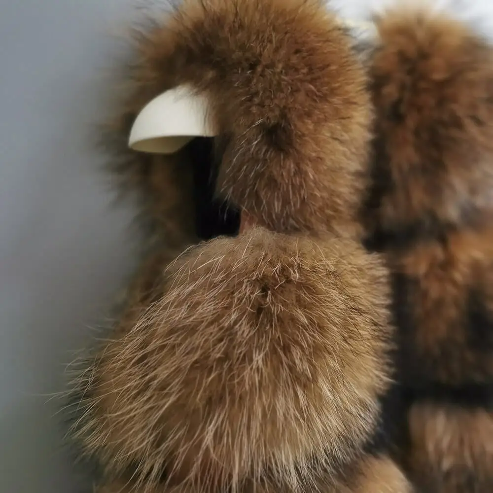 Custom Natural Racoon Vest Fluffy Winter Warm Real Raccoon Fur Gilet Baby Girl Kids Fur Vest