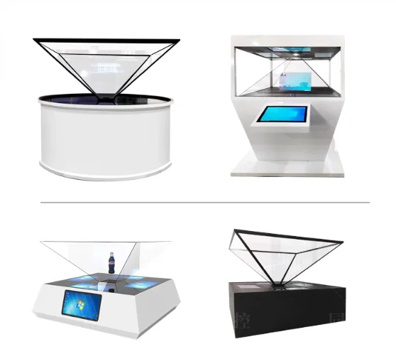 THLEE high quality and cheap 360 degree hologram pyramid play cabinet transparent screen available screen in mall/hotel