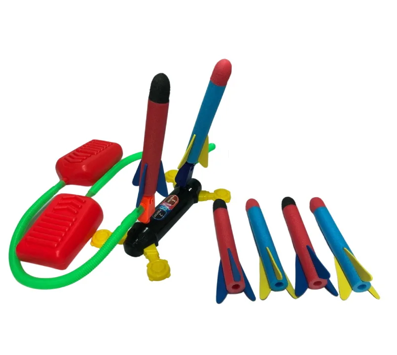 Rocket Launcher for Kids Stomp Toy with 6 Foam Rockets and 2 Launchers, Air Rocket Launcher Up to 100 Feet for Outdoor Dueling