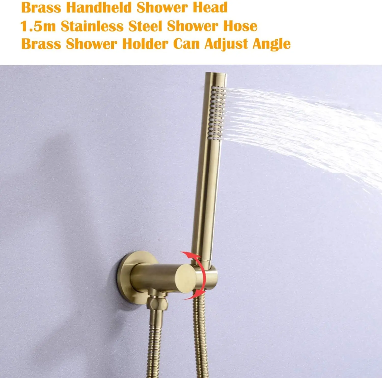 Modern Luxury Douche Set Gold Conceal Shower Set 12-Inch Round Bathroom Shower Set