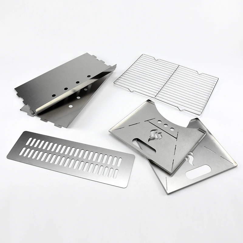 Removable outdoor picnic stainless steel charcoal bbq grill square large capacity charcoal barbecue grill