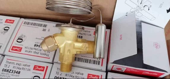 High quality Danfoss Refrigerator part 068Z3348 R134A R513A TE2 original  Expansion Valves Chiller Thermal Expansion Valve