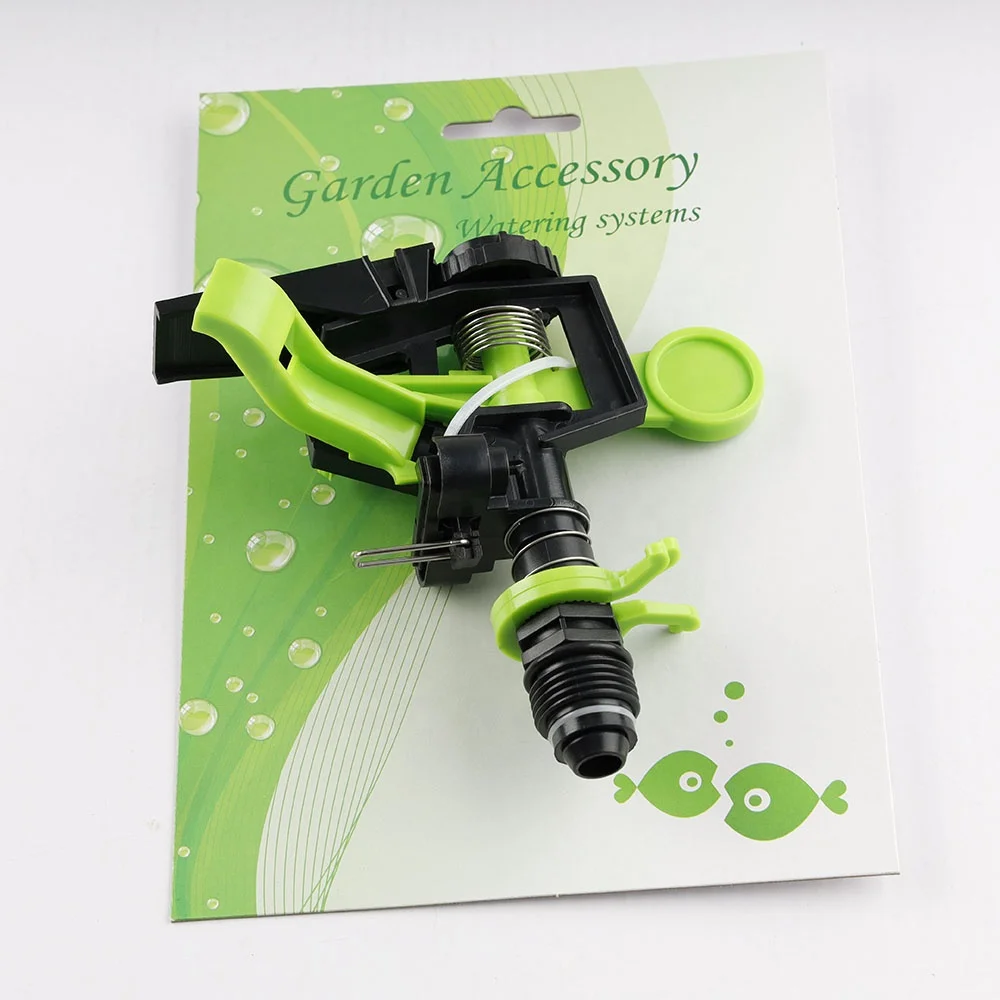 JS Rain gun plastic impluse led garden rotating head sprinklers for irrigation