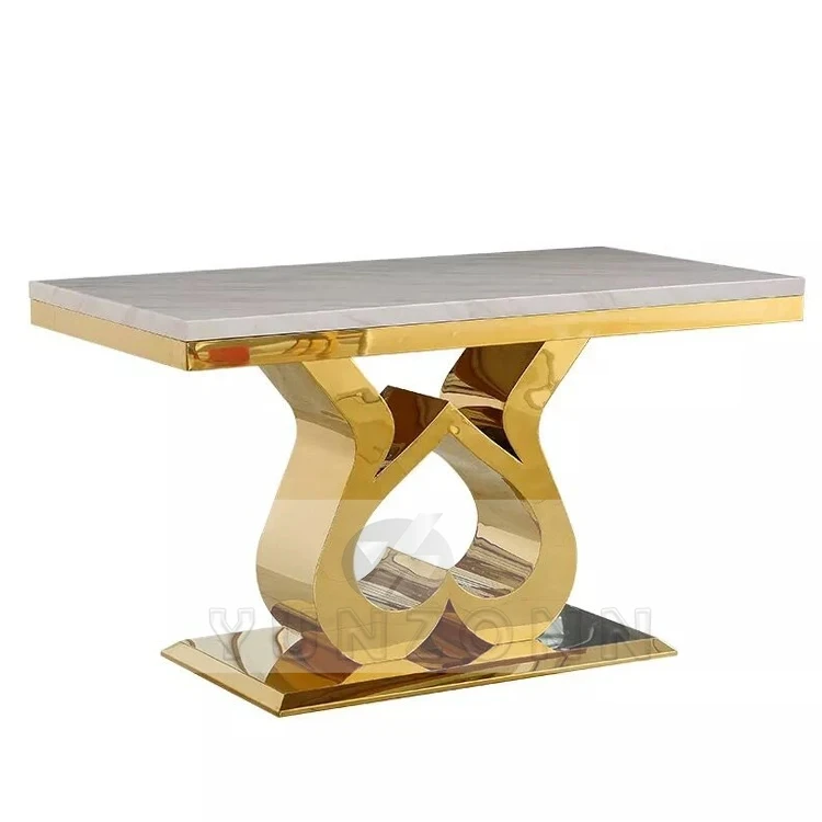 Modern Minimalist Dining Table Set Stainless Steel Banquet Chair for Hotels Halls Living Room Durable Metal Furniture