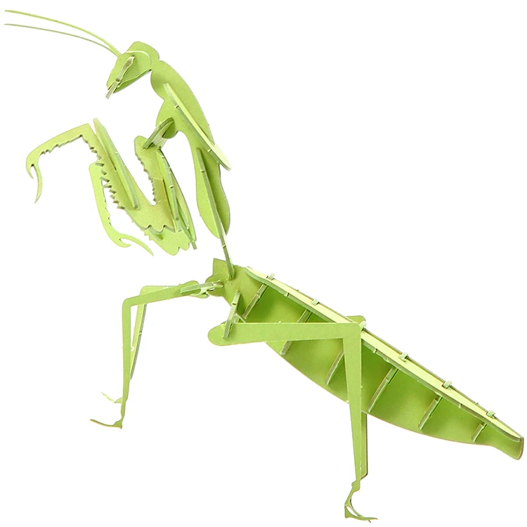 Handmade crafts 3D paper puzzle| Educational toys| Green mantis DIY toy for kids