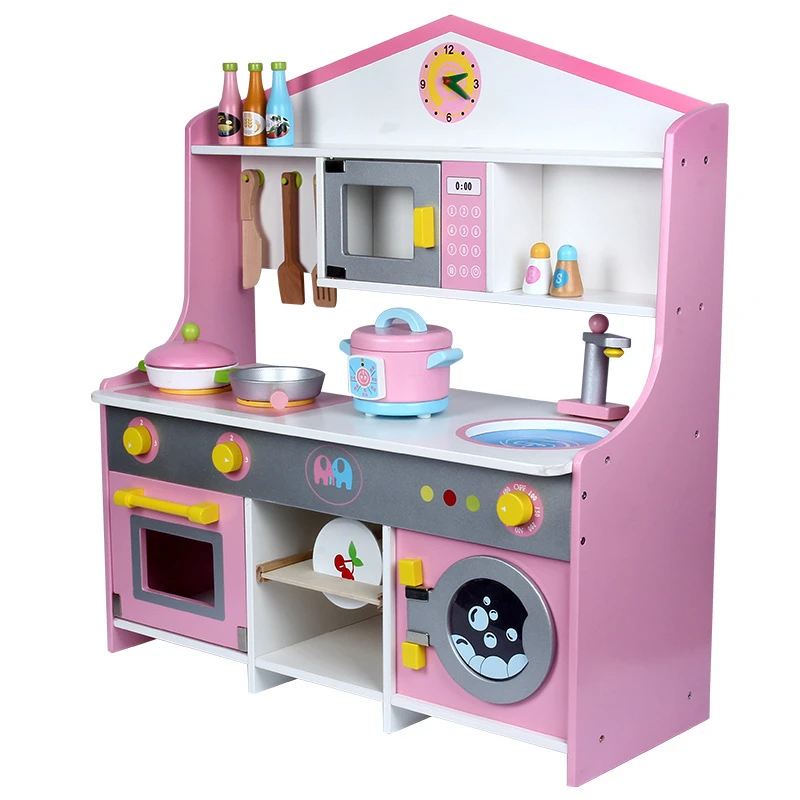 New children Japanese style kitchen type B high simulation kitchen children gas stove sink toy wooden cube