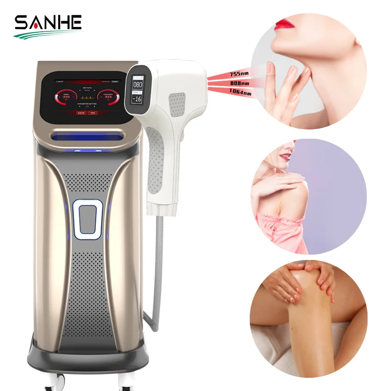800W High Power Hair Removal Alexandrite Triple Wavelengths 755+808+1064 Diode Laser Hair Removal Machine