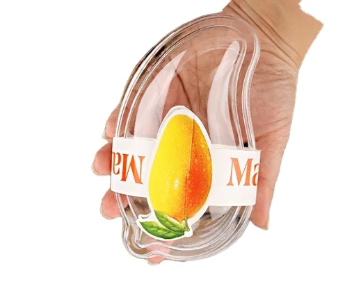 Transparent Plastic Mango Shaped Blister Mousse Cake Dessert Box Plastic Baking Packaging Boxes