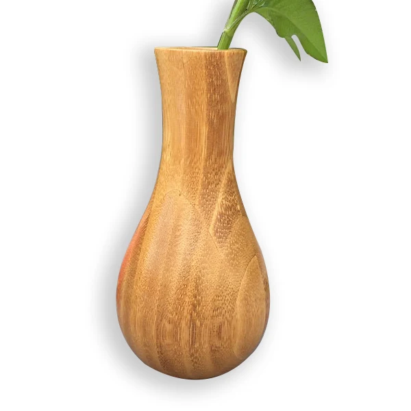 Custom Round natural wooden flower vase dry flower pot (62102784477)