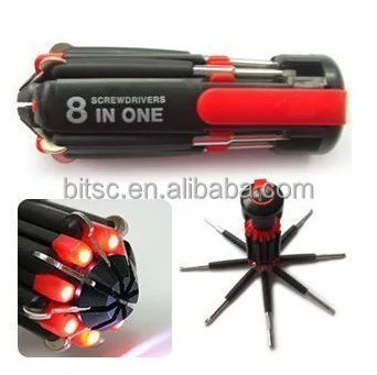 2024  8-in-1 Multifunction Screwdriver Flashlight - Portable Flashlight Tool with Light, Folding Screwdriver with led light