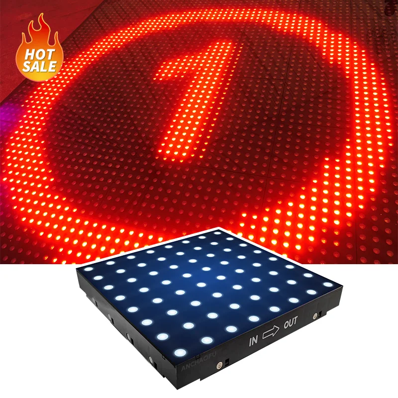 Hot Sale 50*50cm Portable Matrix Panel Dance Floor Light Glass Stage pixel floors led dance floor for Wedding party disco
