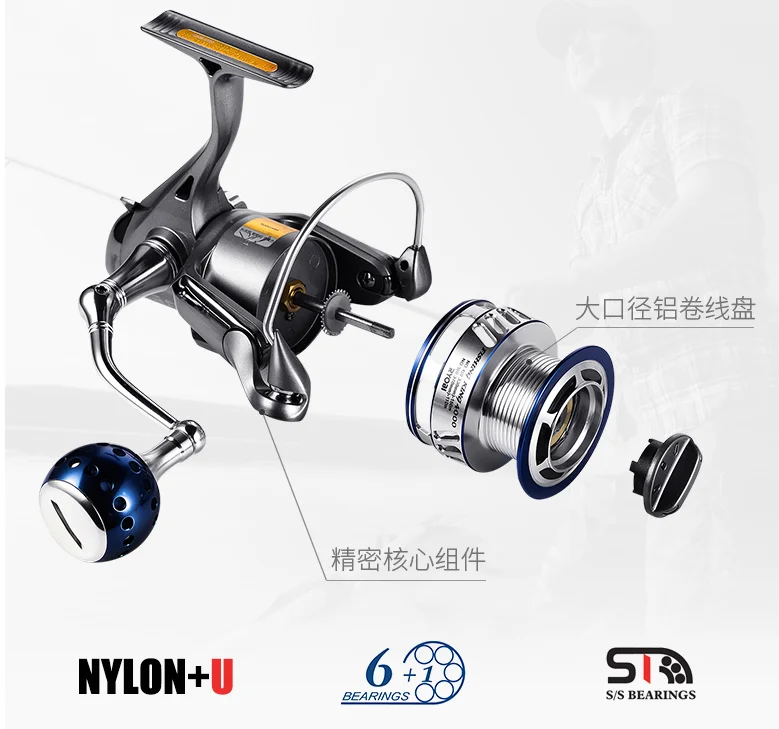 
Ryobi Fishing King 1000/2000/3000/4000/6000/8000 Fishing Reels Saltwater Sea Spining Reels with Max Drag 10kg 