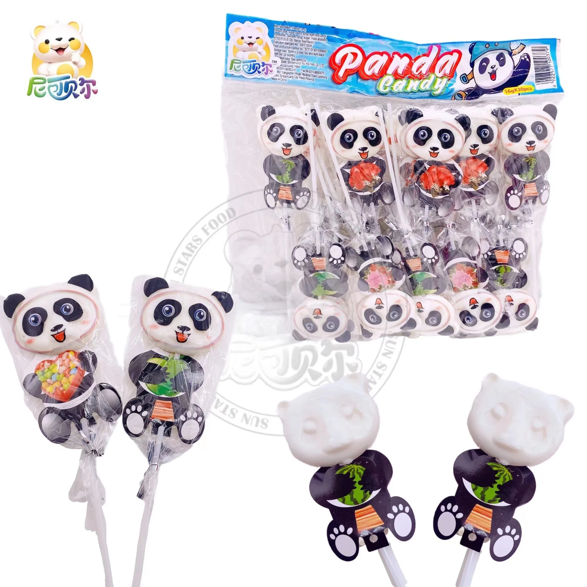 Chinese panda shaped milk lollipop