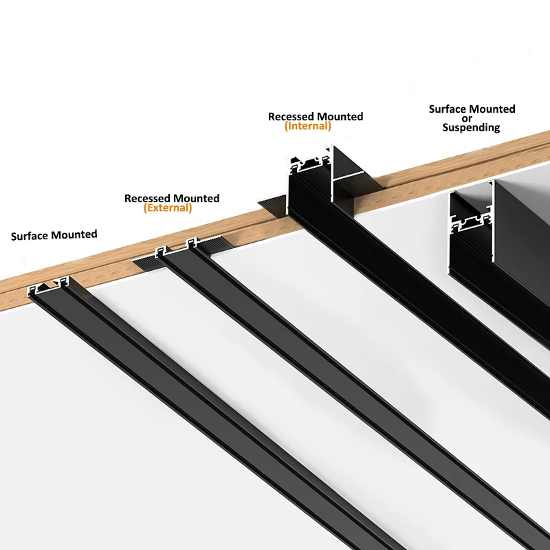 2 Wires Aluminum Magnet Track Rail DC24V 48V Tuya Wifi Zigbee Magnetic Track Lamp Surface Mounted Magnetic Ttack Light System