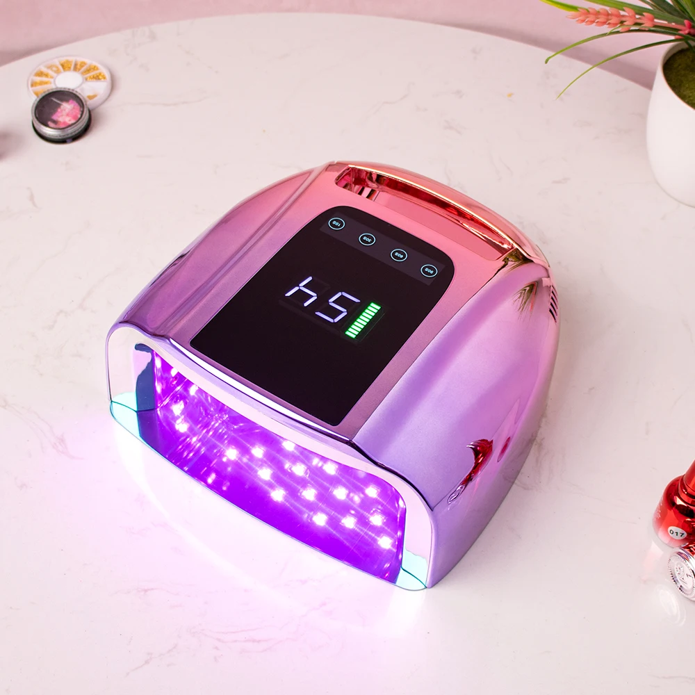 96W RED light New High Power Rechargeable Cordless LED UV Nail Lamp Dryer 365+405nm For Nails Gel Polish Can Private Label
