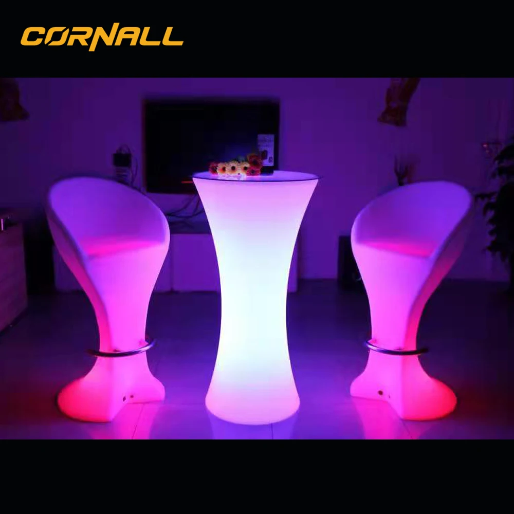 Bar KTV nightclubs widely used light up furniture bar restaurant home led garden furniture set table and chairs