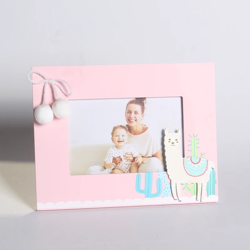 High Quality Wooden MDF Baby Painting Plush Ball Funny Photo Frame