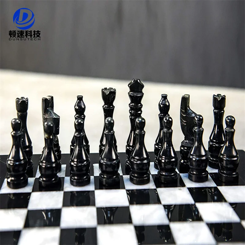 High quality 3 in 1 fide nordic stone tournament marble chess black white pieces sets for men