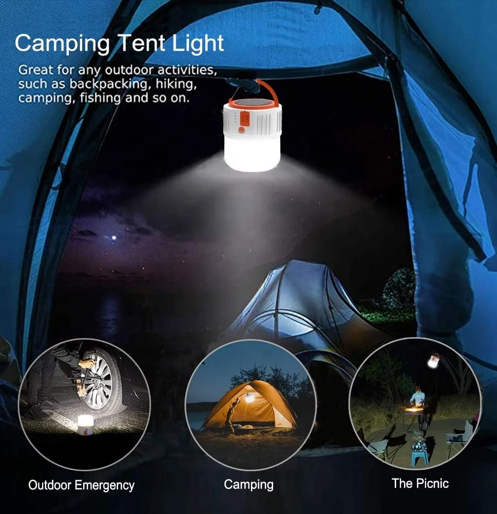 Hot Selling Camping Lantern Solar Rechargeable, LED Tent Light Ultra Bright for Camping