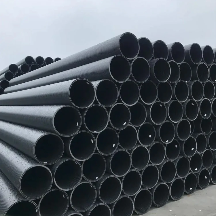 HDPE поли полая обернутая стальная полоса типа армированная Двухстенная гофрированная труба для ствола