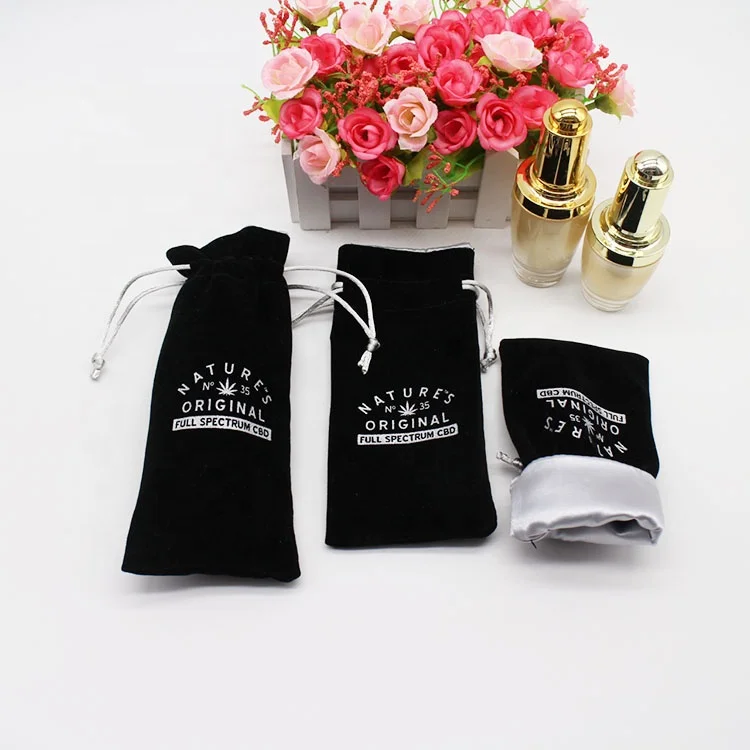 
Customized satin lining drawstring pouch velvet Perfume bottle Bags 