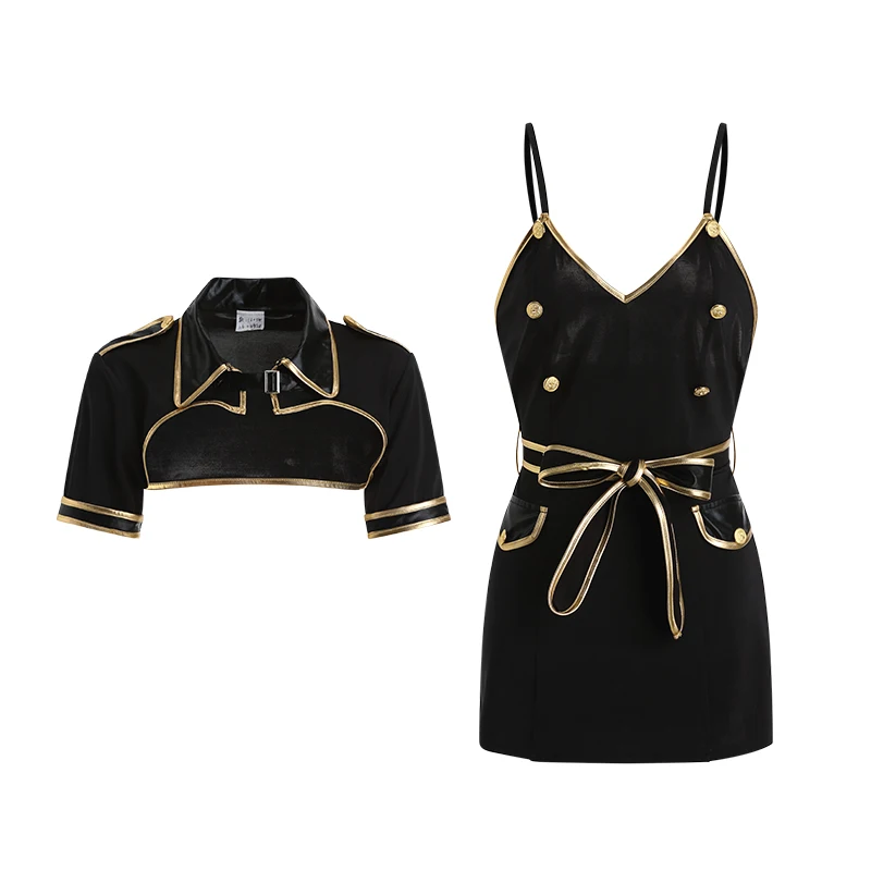 Sexy policewoman cop uniform OL airline stewardess nightclub dress and top role play costume  GR1605