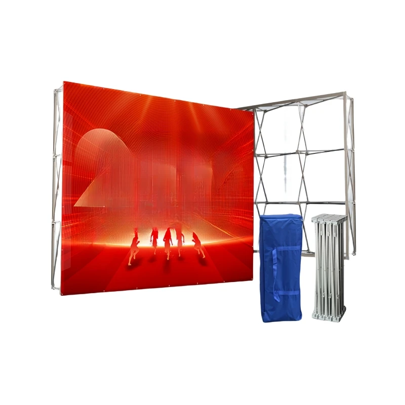 Custom Exhibition Fabric Backdrop Pop Up Booth Banner Stand Display Aluminum Magnetic Pop Up Banner